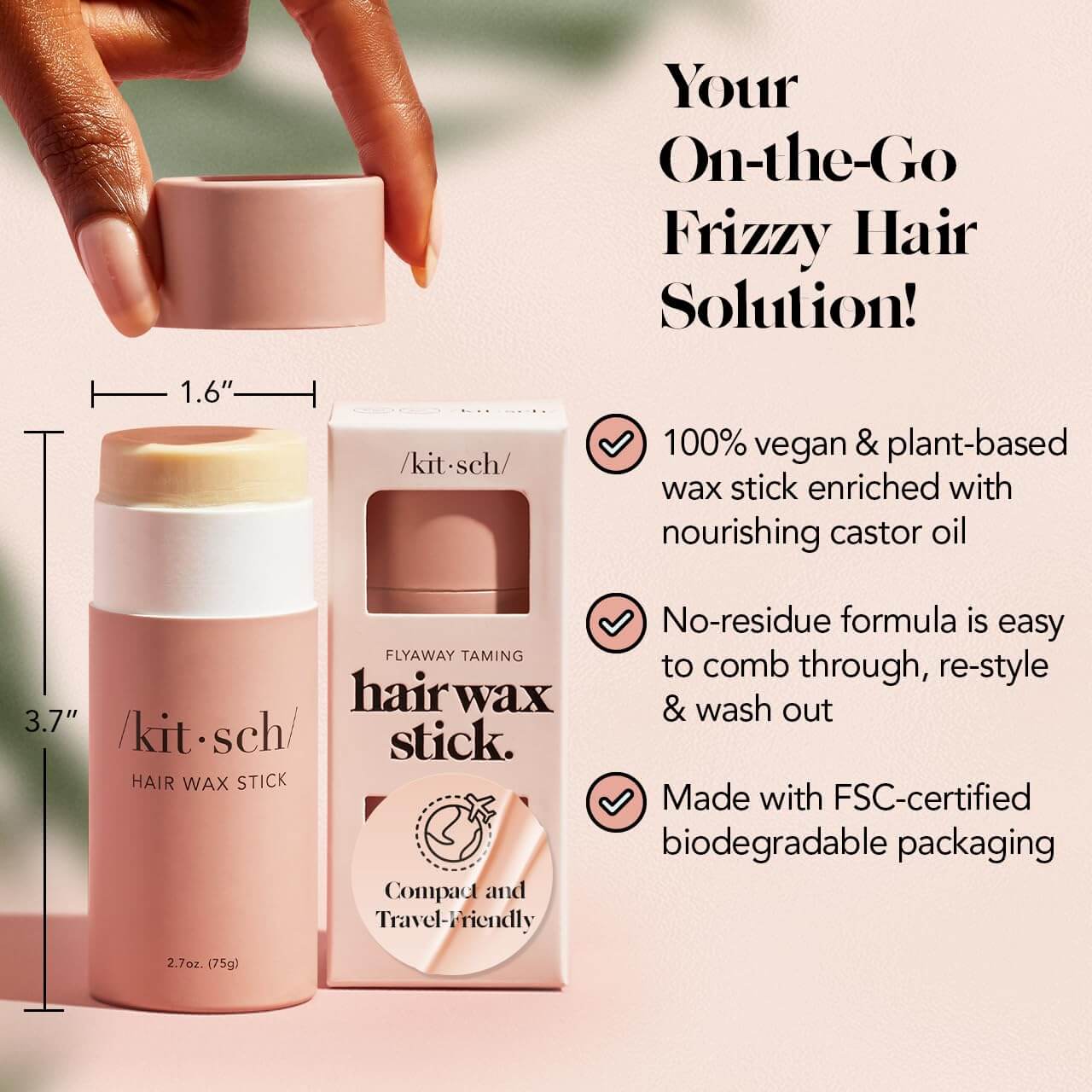 Hair Wax Stick with Castor Oil - The Plastic Free Co.