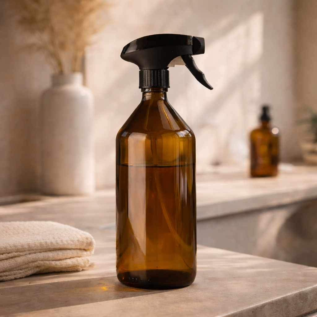Amber Glass Spray Bottle 1000ml - The Plastic Free Company
