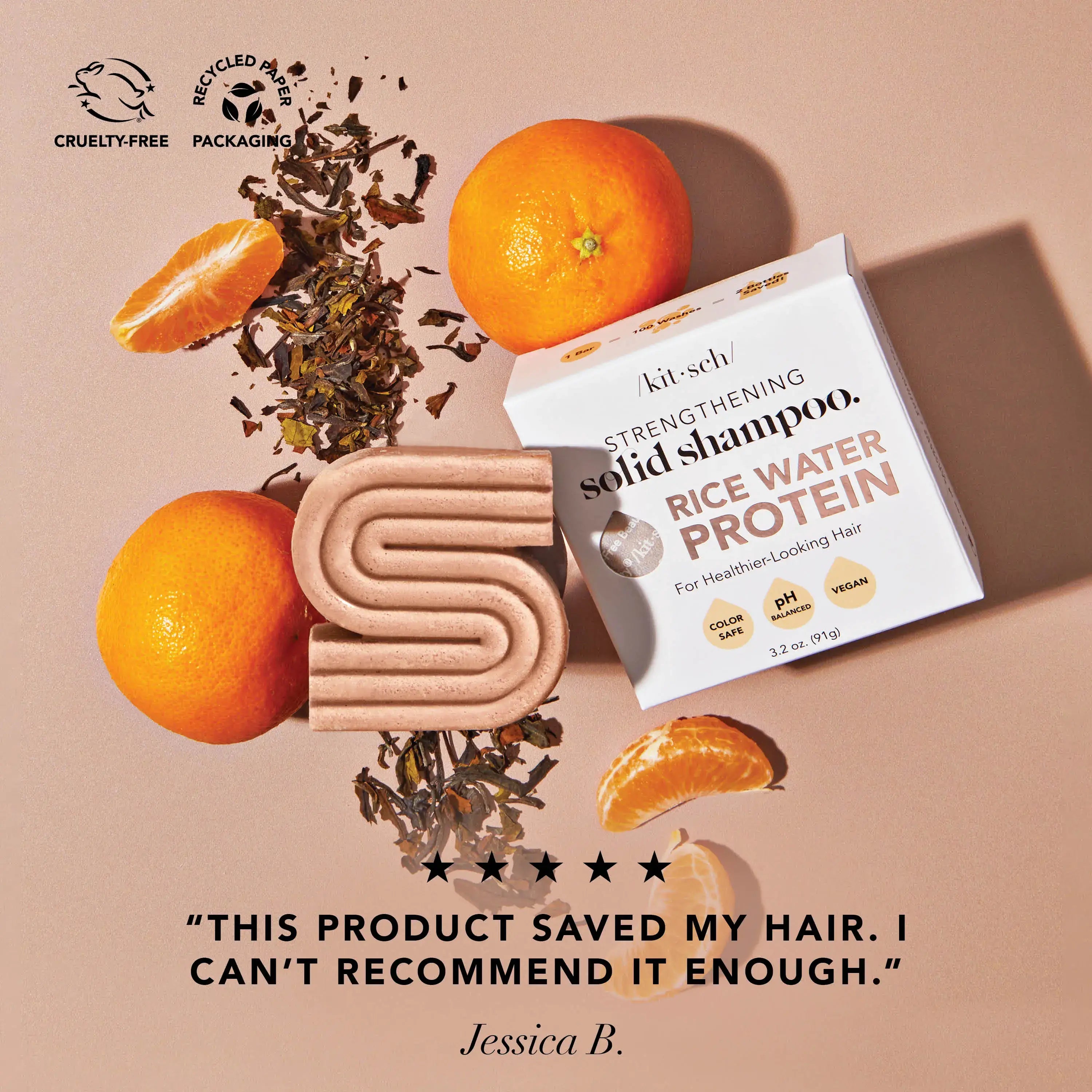 Kitsch Rice Water Shampoo Bar - Hair Growth - The Plastic Free Co.