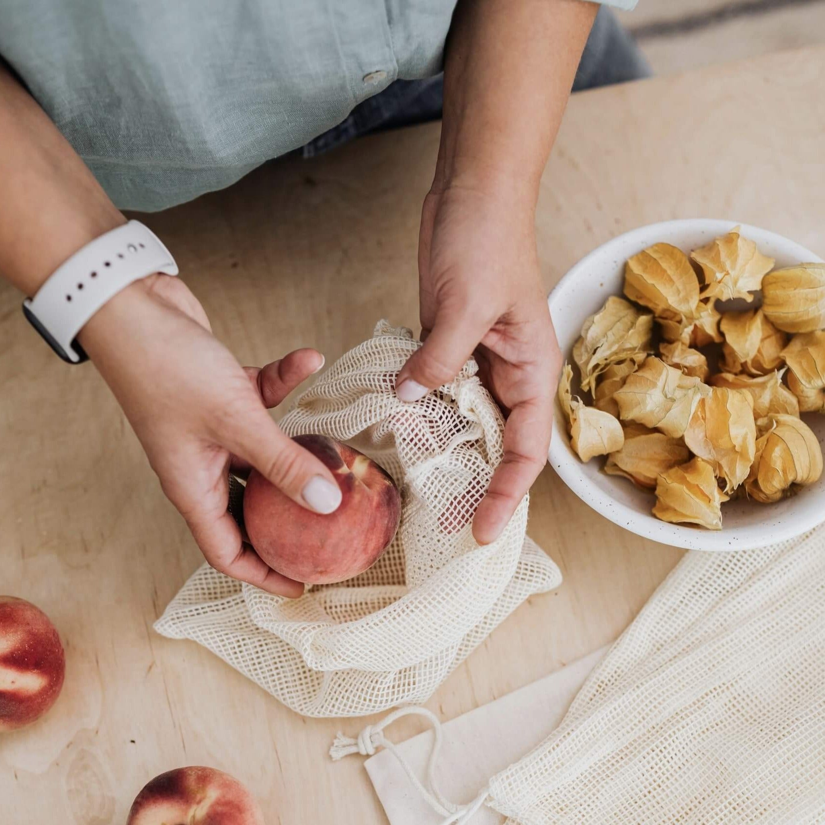 Organic Mesh Cotton Bag - S/M/L - The Plastic Free Co.