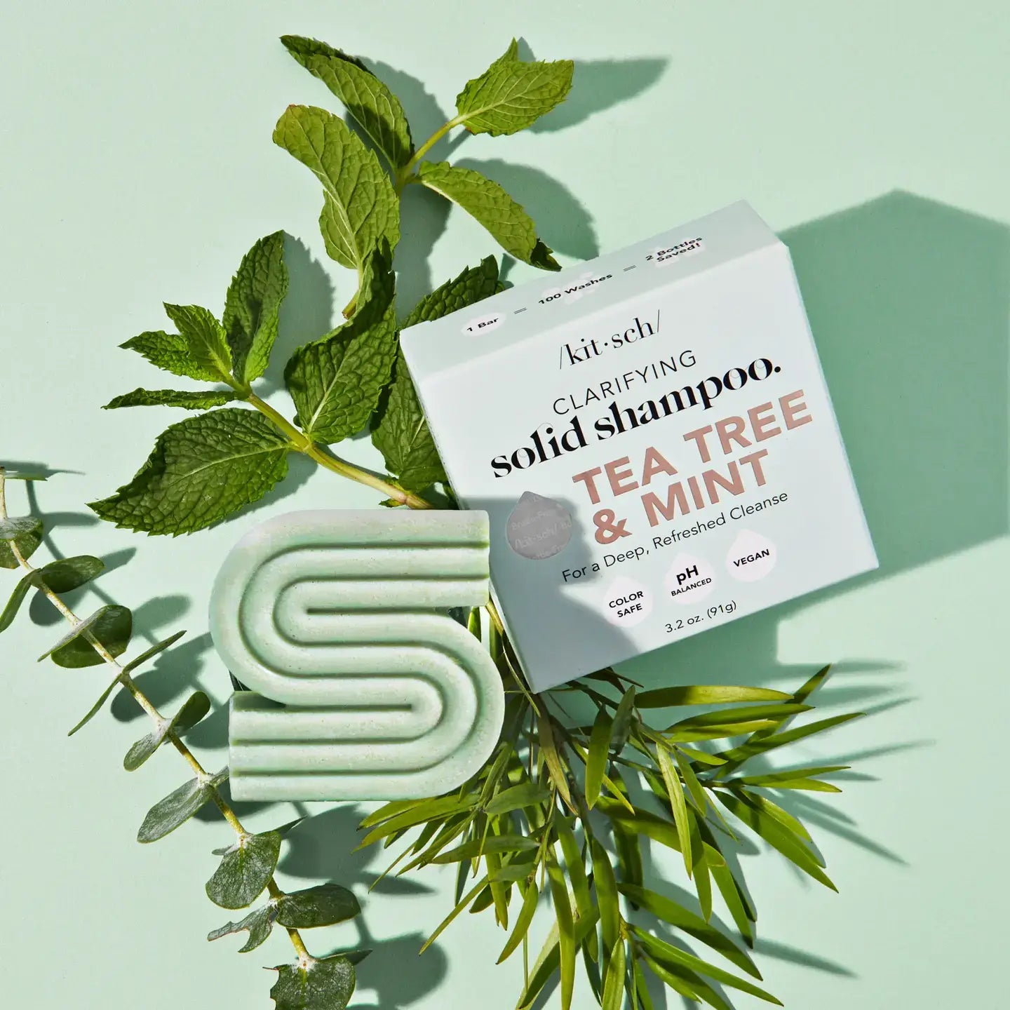 Clarifying Shampoo Bar - Tea Tree + Mint - The Plastic Free Co.