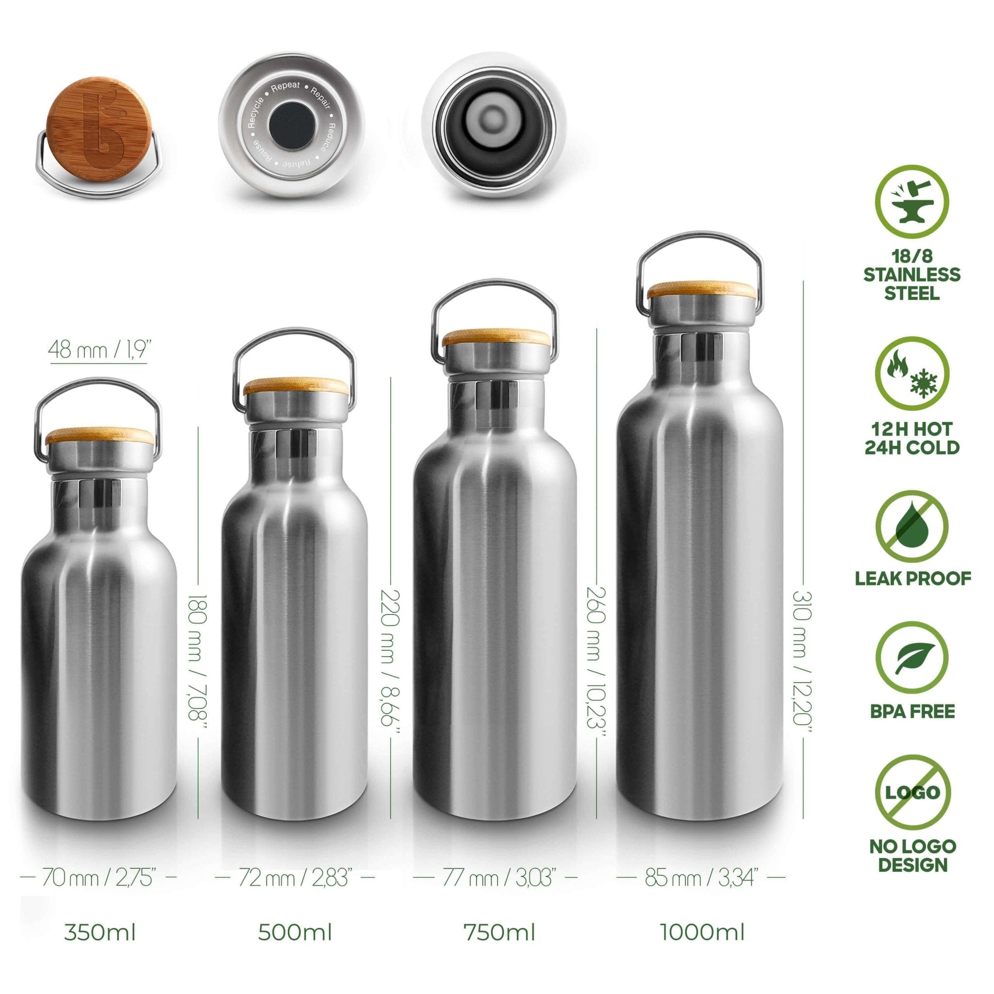 Insulated Steel Bottle - Plastic Free Amsterdam