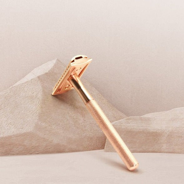 Metal Safety Razor + Stand - Plastic Free Amsterdam