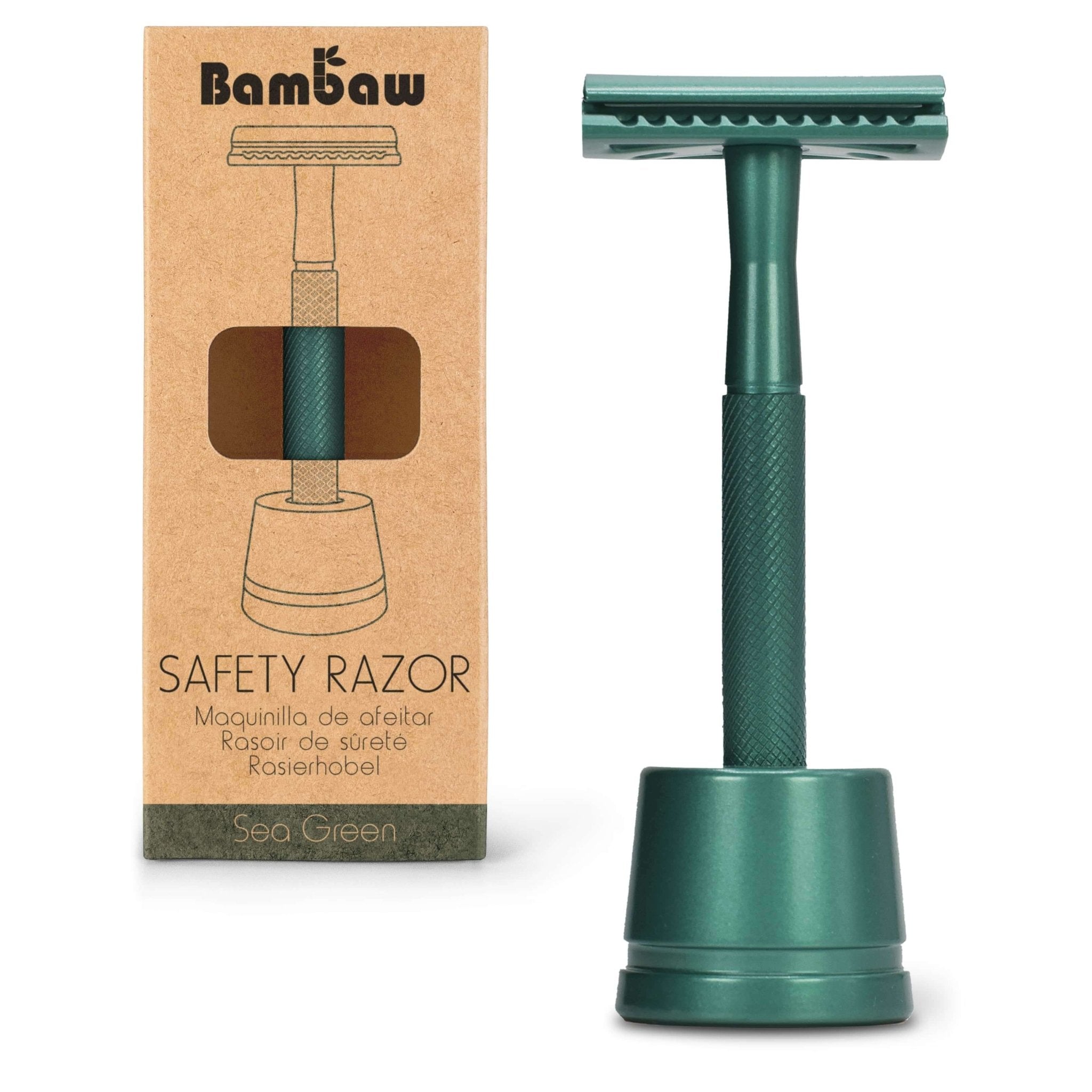 Metal Safety Razor + Stand - Plastic Free Amsterdam