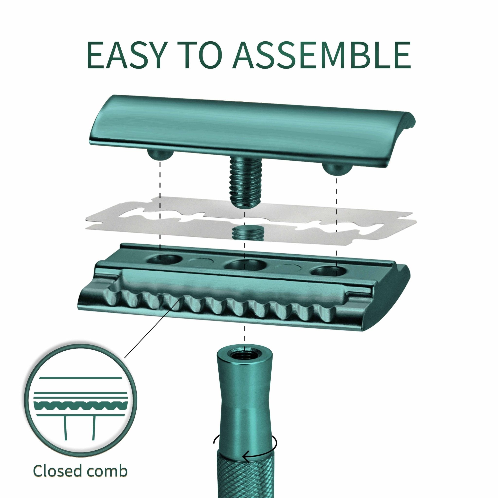 Metal Safety Razor + Stand - Plastic Free Amsterdam